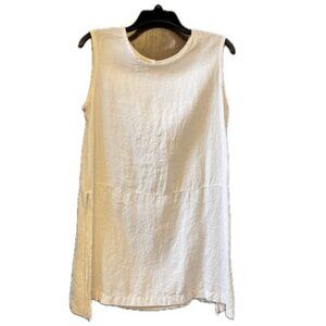 White linen sleeveless tunic one size